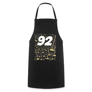 Birthday 92 Brooms Quote Party - Cooking Apron - black - Front - AI Model Male 185 dark (185cm)