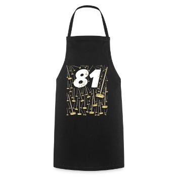 81 Birthday Brooms Grandparents Humor - Cooking Apron - black - Front - AI Model Male 185 dark (185cm)