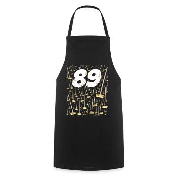 89 funny birthday brooms for grandpa and grandma - Cooking Apron - black - Front - AI Model Male 185 dark (185cm)