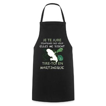 La Martinique Citation Humour Voyage - Tablier de cuisine - noir - Devant - AI Model Male 185 dark (185cm)
