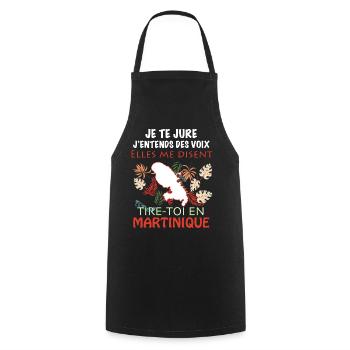 Martinique humour cadeau pour femmes et hommes - Tablier de cuisine - noir - Devant - AI Model Male 185 dark (185cm)