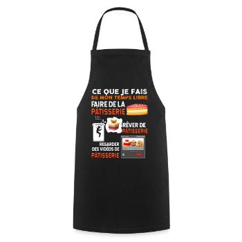 Humour patisserie temps libre Cadeau Humour - Tablier de cuisine - noir - Devant - AI Model Male 185 dark (185cm)