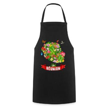 La Réunion Paradis Des Fleurs - Tablier de cuisine - noir - Devant - AI Model Male 185 dark (185cm)