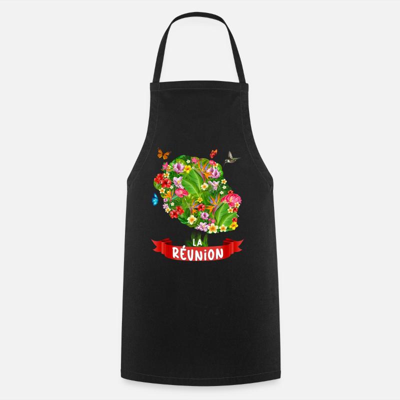 La Réunion Paradis Des Fleurs - Tablier de cuisine - noir
