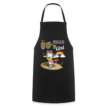 Licorne Magique Années 80 Vintage Skaters - Tablier de cuisine - noir - Devant - AI Model Male 185 dark (185cm)
