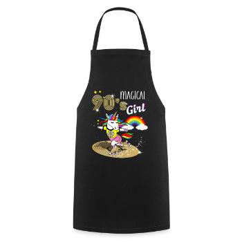 Licorne Magique Années 90 Vintage Skaters - Tablier de cuisine - noir - Devant - AI Model Male 185 dark (185cm)