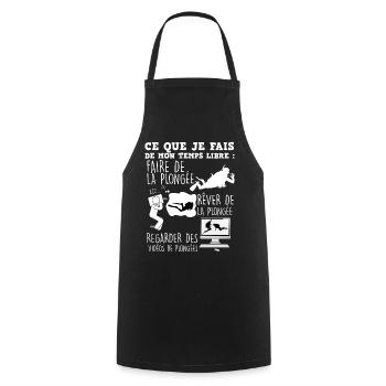 Plongée Humour Fonds Marin Temps Libre - Tablier de cuisine - noir - Devant - AI Model Male 185 dark (185cm)