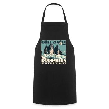 Three Peaks Dolomites Souvenir Tre Cime Lavaredo - Cooking Apron - black - Front - AI Model Male 185 dark (185cm)