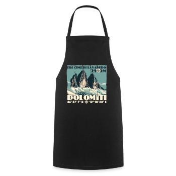 Dolomites de Tre Cime Lavaredo Dolomites des Trois Pics - Tablier de cuisine - noir - Devant - AI Model Male 185 dark (185cm)