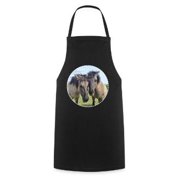 Chevaux doux cheval amour cheval amitié - Tablier de cuisine - noir - Devant - AI Model Male 185 dark (185cm)
