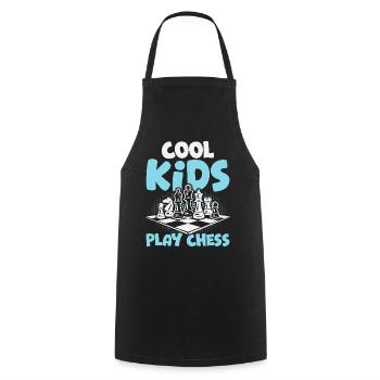 Chess Player Cool Kids Play Chess - Cooking Apron - black - Front - AI Model Male 185 dark (185cm)