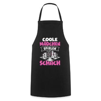 Schachspieler Coole Mädchen spielen Schach - Kochschürze - Schwarz - Vorne - AI Model Male 185 dark (185cm)