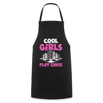 Schachspieler Coole Mädchen spielen Schach - Kochschürze - Schwarz - Vorne - AI Model Male 185 dark (185cm)