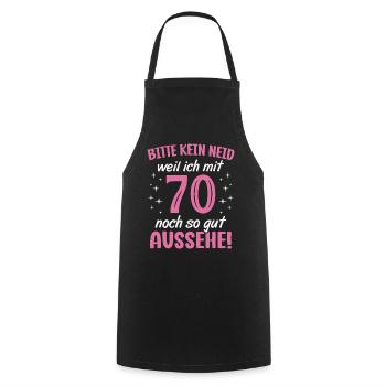 70. Geburtstag 70 Jahre Geburtstagsgeschenk Frauen - Kochschürze - Schwarz - Vorne - AI Model Male 185 dark (185cm)