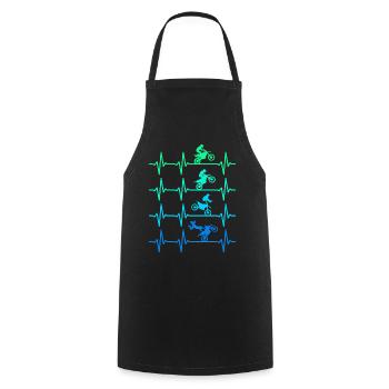 Dirt Bike Rider Motocross Heartbeat Dirt Biking - Cooking Apron - black - Front - AI Model Male 185 dark (185cm)