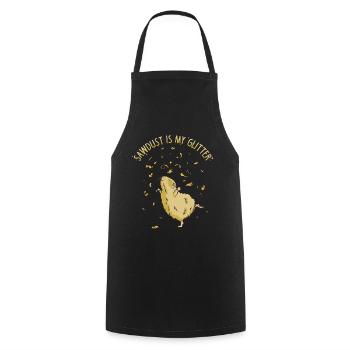 Hamster shirt | Sawdust is my glitter hamster girl - Cooking Apron - black - Front - AI Model Male 185 dark (185cm)