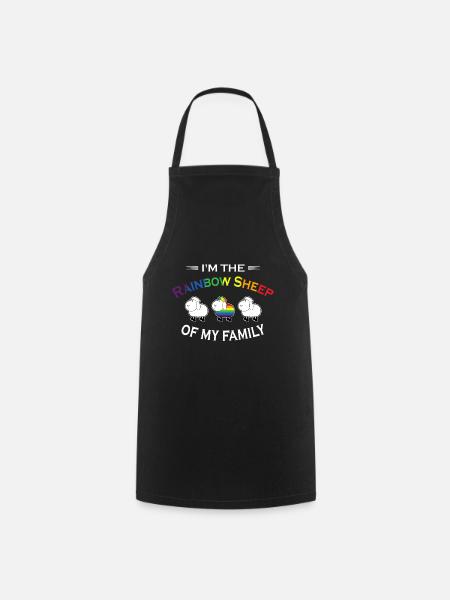 I'm the Rainbow Sheep of my Family LGBT GAY Queer - Forklæde - sort