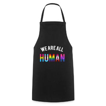 Nous sommes tous humains LGBT GAY QUEER TRANSGENDER FLAGGE - Tablier de cuisine - noir - Devant - AI Model Male 185 dark (185cm)