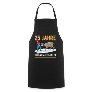 25 Jahre Dienstjubiläum Firmenjubiläum Kuh Vom Eis - Kochschürze - Schwarz - Vorne - AI Model Male 185 dark (185cm)