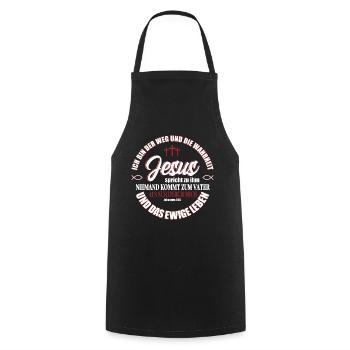 Jesus Christus Shirt Bibelvers Ich bin der Weg - Kochschürze - Schwarz - Vorne - AI Model Male 185 dark (185cm)