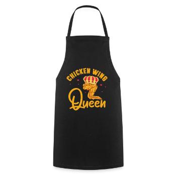Reine des ailes de poulet - Tablier de cuisine - noir - Devant - AI Model Male 185 dark (185cm)