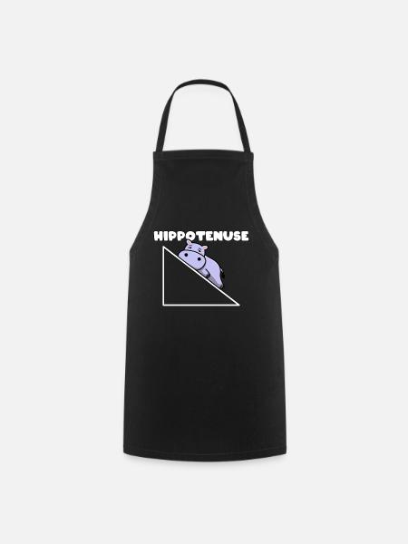 Hippotenuse Pythagore Professeur de mathématiques mathématicien - Tablier de cuisine - noir