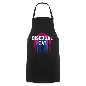 Bisexual Cat Bi LGBTQ Bi Pride LGBT Funny Animal - Kochschürze - Schwarz - Vorne - AI Model Male 185 dark (185cm)
