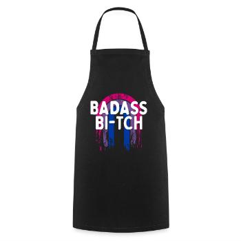 Badass Bi-tch Bisexuel LGBTQ Bi Pride LGBT - Tablier de cuisine - noir - Devant - AI Model Male 185 dark (185cm)