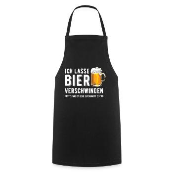 Ich lasse Bier verschwinden - Bierkenner - Spruch - Kochschürze - Schwarz - Vorne - AI Model Male 185 dark (185cm)