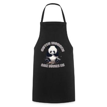 Guten Morgen, ganz dünnes Eis | Panda Edition - Kochschürze - Schwarz - Vorne - AI Model Male 185 dark (185cm)
