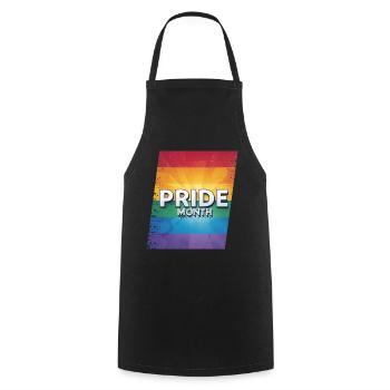 Mois de la fierté LGBTQ - Tablier de cuisine - noir - Devant - AI Model Male 185 dark (185cm)