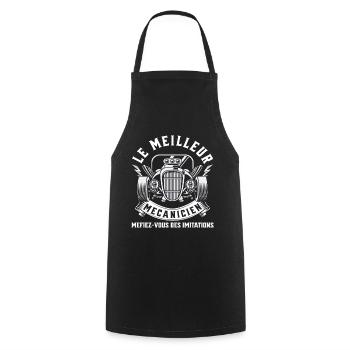 Meilleur mécanicien humour mécanique cadeau homme - Tablier de cuisine - noir - Devant - AI Model Male 185 dark (185cm)