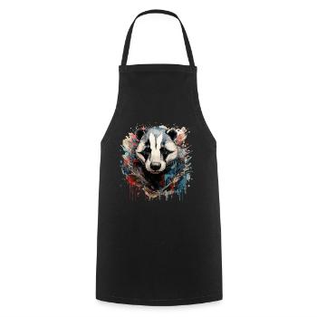Graffiti Hunter: vibrations of the American badger - Cooking Apron - black - Front - AI Model Male 185 dark (185cm)