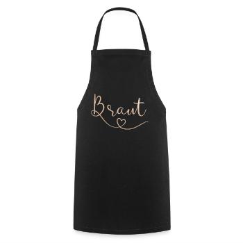 Braut / The Bride JGA Junggesellinnenabschied - Kochschürze - Schwarz - Vorne - AI Model Male 185 dark (185cm)
