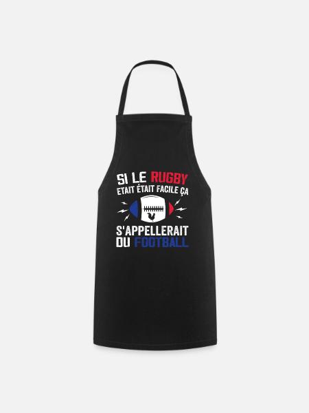 Si Le Rugby etait Facile ca s'appellerait du Foot - Tablier de cuisine - noir
