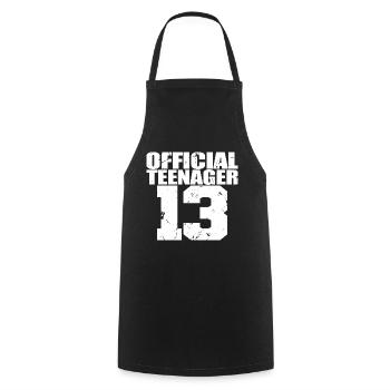 Adolescent officiel 13, cadeau cool 13e anniversaire - Tablier de cuisine - noir - Devant - AI Model Male 185 dark (185cm)