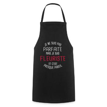 Pas parfaite mais fleuriste - Tablier de cuisine - noir - Devant - AI Model Male 185 dark (185cm)