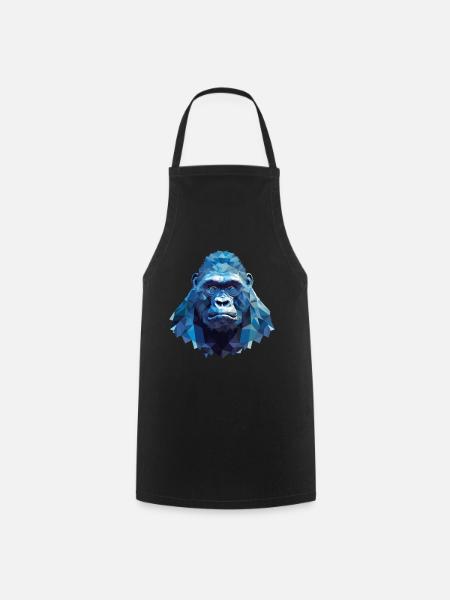 Gorille cool avec glace - Polygon Design - Tablier de cuisine - noir
