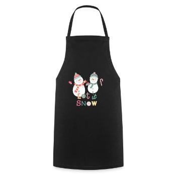 Fun Snowman Let It Snow Colorful Christmas - Cooking Apron - black - Front - AI Model Male 185 dark (185cm)