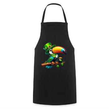 Chemise Toucan oiseau oiseau de paradis de la Saint-Patrick - Tablier de cuisine - noir - Devant - AI Model Male 185 dark (185cm)