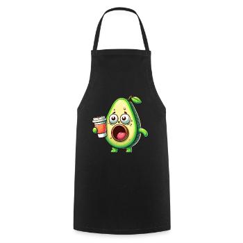 Avocat au café Caffeine Shock - Tablier de cuisine - noir - Devant - AI Model Male 185 dark (185cm)
