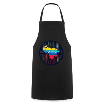 Neon Venezuela Karte - Kochschürze - Schwarz - Vorne - AI Model Male 185 dark (185cm)