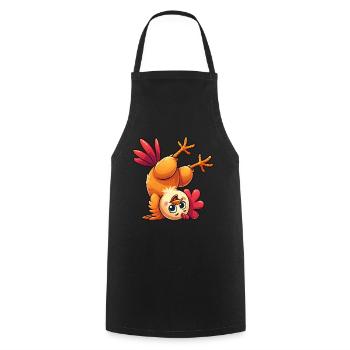 Chicken Hen Rooster Handstand Acrobatics Athlete Fun - Cooking Apron - black - Front - AI Model Male 185 dark (185cm)