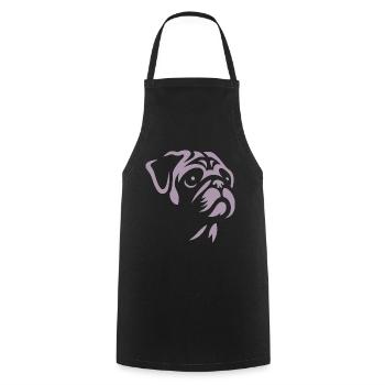 Carlin Silhouette Animal Minimaliste Élégant - Tablier de cuisine - noir - Devant - AI Model Male 185 dark (185cm)