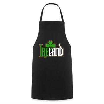 Irlande - Bonne Saint-Patrick - Shamrock - Tablier de cuisine - noir - Devant - AI Model Male 185 dark (185cm)