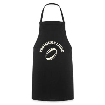 rugby position troisième ligne - Tablier de cuisine - noir - Devant - AI Model Male 185 dark (185cm)