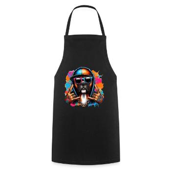 Boxer Dog Art - Cooking Apron - black - Front - AI Model Male 185 dark (185cm)