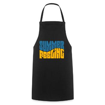 Summer Feeling - Sun - Holiday - Good Mood - Cooking Apron - black - Front - AI Model Male 185 dark (185cm)