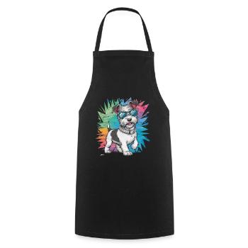 Dandie Dinmont Terrier en dessin animé - Tablier de cuisine - noir - Devant - AI Model Male 185 dark (185cm)