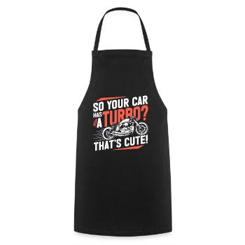 Bobber Motorcycle Racing Motorcyclist Saying - Cooking Apron - black - Front - AI Model Male 185 dark (185cm)